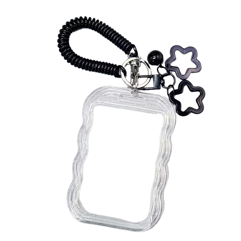 Black K-POP Photocard Holder Keychain
