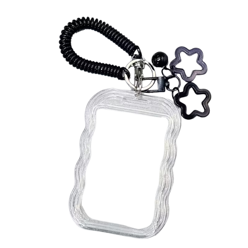 Black K-POP Photocard Holder Keychain