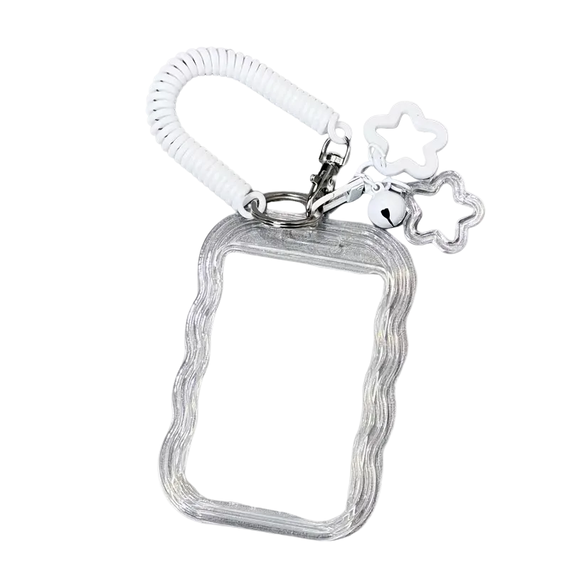 White K-POP Photocard Holder Keychain